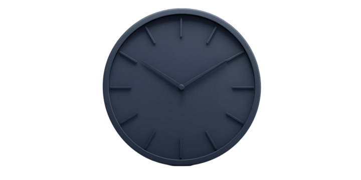 Watch face clock timekeeping with hands and dial display on transparent background