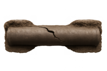 Ancient cracked papyrus scroll on transparent background