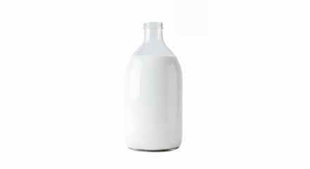 White bottle isolated on transparent background for beverages and beverages
