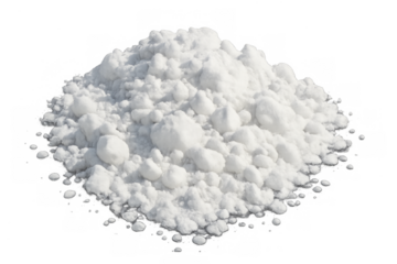 Pile of white snow mound on transparent background