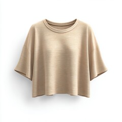 Beige T-Shirt on White Background