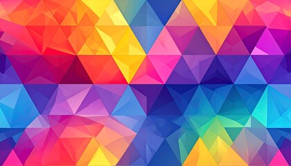Vibrant, geometric pattern of interlocking triangles in many colors