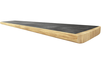 Wooden plank section with light reflecting on the surface on transparent background copy space