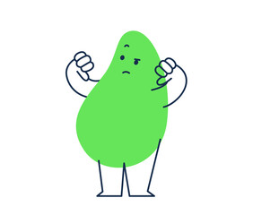 Abstract character. Geometric comic creature emotion. Funny shape shows thumbs down. Vector illustration