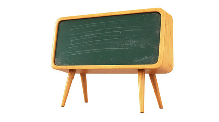 Wooden school blackboard with chalkboard surface isolated on transparent background