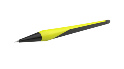 Yellow highlighter pen isolated on transparent background