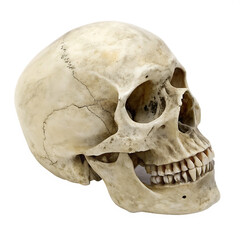 Obraz premium Realistic human skull bone isolated on a transparent background png