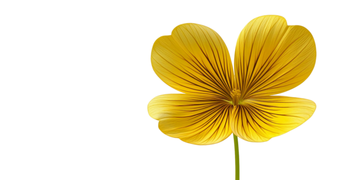 Yellow flower with transparent background isolated single blossom graphic element macro photography