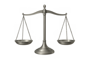 Scales of justice representing law and court system