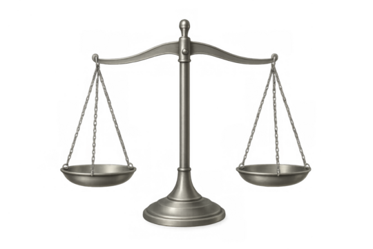 Scales of justice representing law and court system