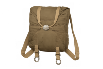 Military parachute pack isolated on transparent background