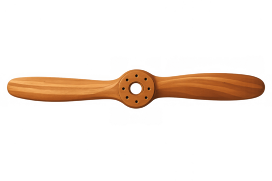 Vintage wooden aircraft propeller creating aviation concept