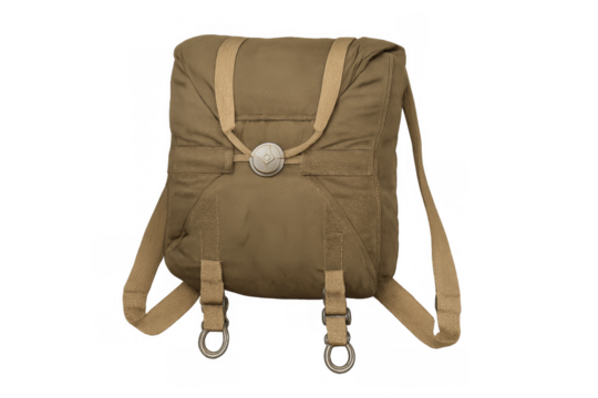 Military parachute pack isolated on transparent background