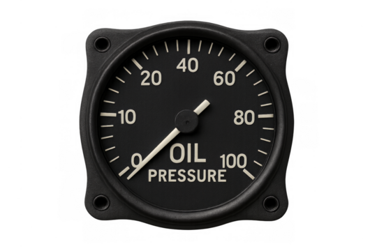 Oil pressure gauge aviation instrument measuring fluid level