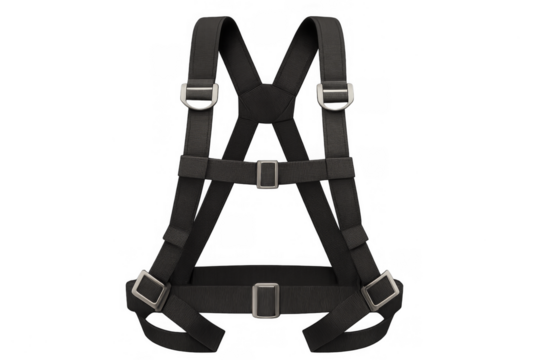 Black safety harness protection equipment against falls