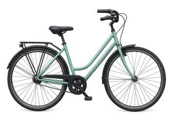 Obraz premium Mint green city bicycle on transparent background