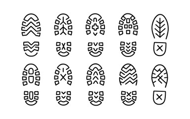 Step footprints paths. footstep prints and shoe steps . shoe tread footprints vector illustration isolated on white background.	