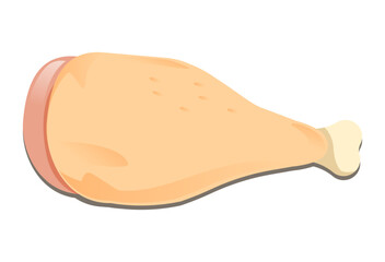 Chicken drumstick vector illustration in soft color style, perfect for meat, protein, or food product design.
