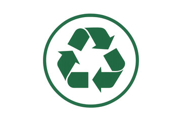 Obraz premium Green recycling symbol icon on transparent background