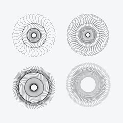 Seamless geometric rosette pattern with circular guilloche ornament design