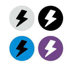 colored lightning vector icon, using round buttons
