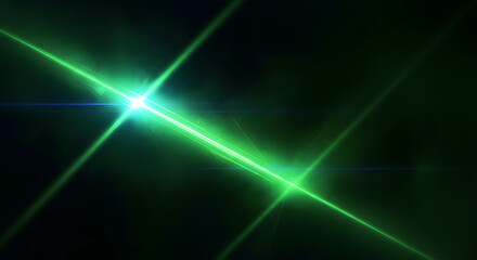 Abstract green light streaks on a dark background, creating a dynamic and futuristic effect, perfect for technology and scifi themes