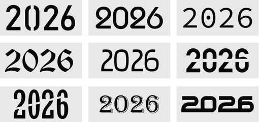happy New Year 2026 number collection
