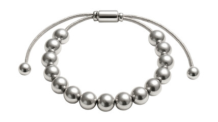 Obraz premium Adjustable bracelet with silver-tone beads.