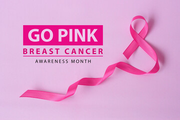 healthcare and medicine concept. pink breast cancer awareness ribbon.