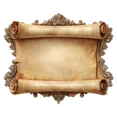 Vintage Ornate Frame with Blank Parchment for Elegant Document or Invitation Design