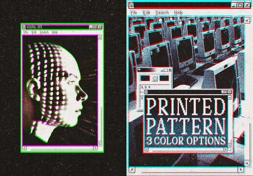 Printed Pattern Digital Poster Effect Mockup