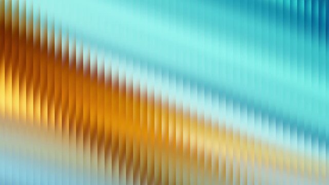 Abstract background with vertical ribbed texture and gradient of turquoise and gold colors image photo