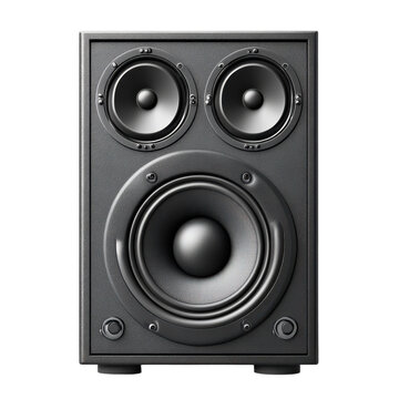 Isolated black speaker on transparent background