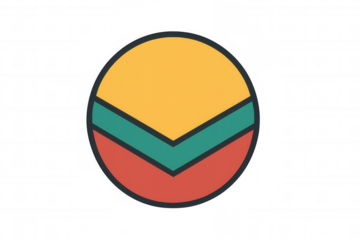 Abstract circle logo design representing chevron layers and progress, graphic icon with transparent background