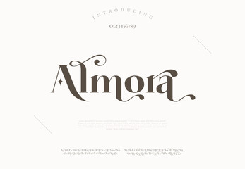 Modern and Elegant Fonts. Beauty Luxury font alphabet logo. Typography beautiful fashion elegant classic letters serif italic fonts decorative wedding vintage blossom logos. vector illustration