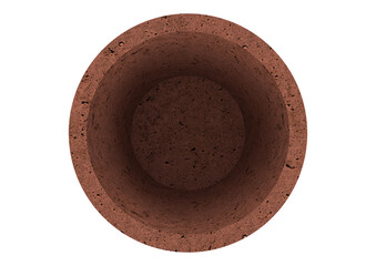 Empty Terracotta Flower Pot Isolated on Transparent Background PNG HD - Detailed Rustic Clay Planter for Gardening Design, Home Decor, and Planting Projects, perfect for digital mockups, crafts,