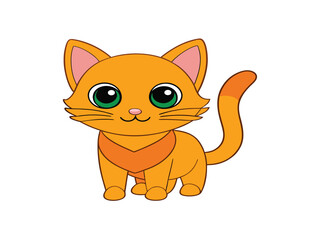 Vector art of cute cartoon cat standing and smiling nicely