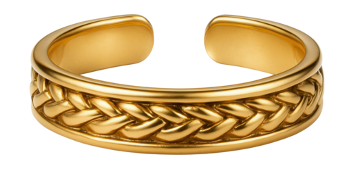 Braided band gold toe ring.
