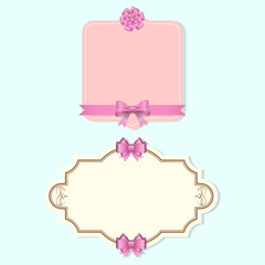 Elegant Vintage Labels with Pink Bows
