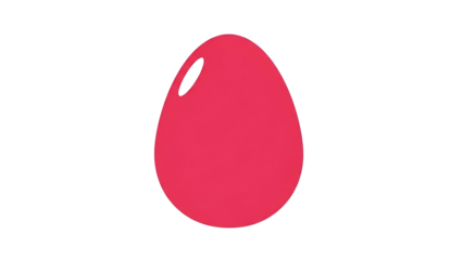Vibrant Pink Egg Shape on Transparent Background Minimalist Illustration
