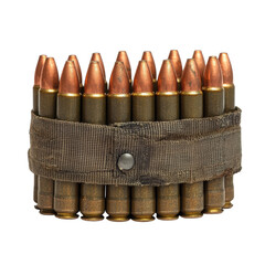 Ammunition belt isolated on transparent background