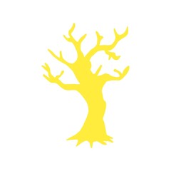 Winter Bare Tree Silhouette 冬の枯れ木シルエットイラスト