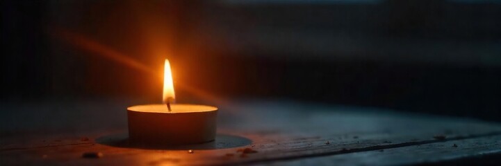 Burning Candle Flame in Dark Room Introspection, Peace, and Self-Discovery
