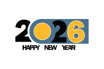 Fototapeta premium The image is a vibrant and colorful design celebrating the arrival of the year 2026. 