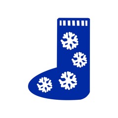 Christmas Stocking Silhouette クリスマスの靴下シルエットイラスト