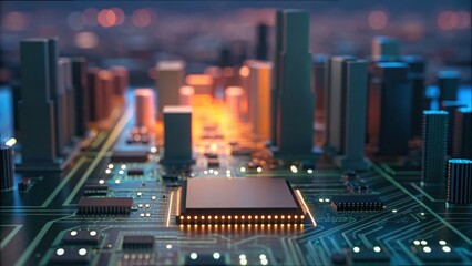 Fototapeta premium Smart City Infrastructure with 5G Technology and Advanced Standards