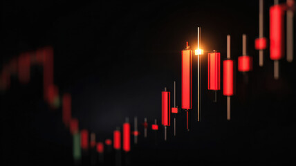 Stock candlestick chart floating cleanly