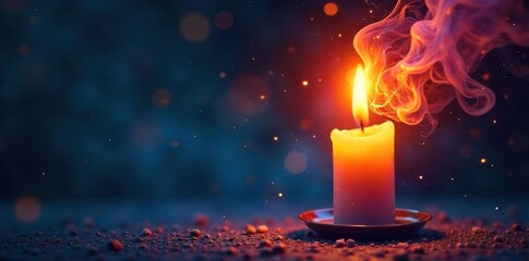 Flickering Candlelight Abstract Design Representing Inner Thoughts, Meditation, and Serenity