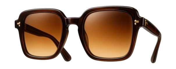 Vintage square reading glasses featuring gradient brown lenses.