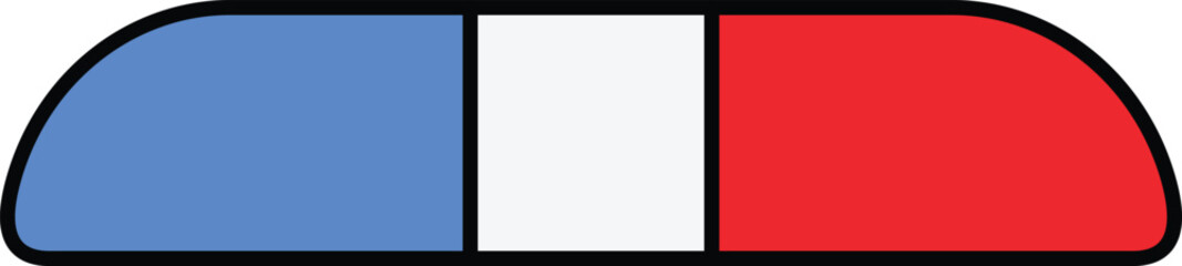 a colorful horizontal icon of an emergency light bar